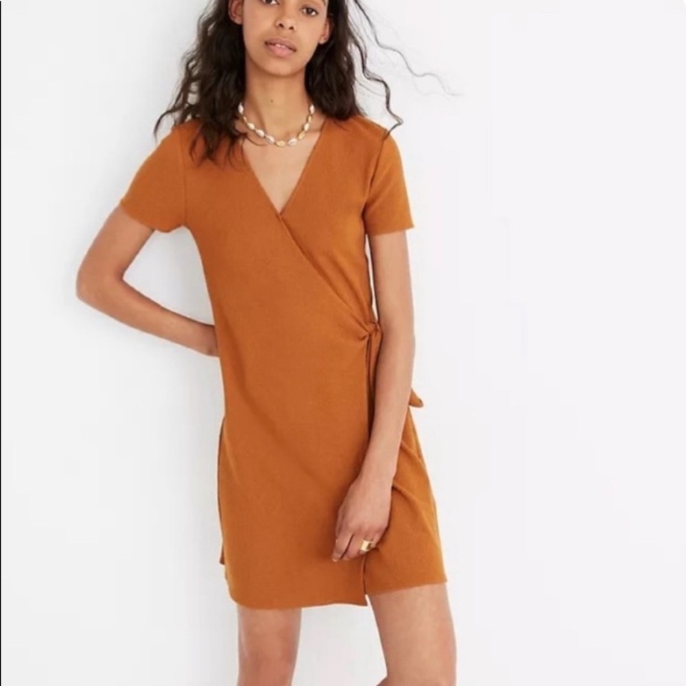 Mustard madewell wrap dress